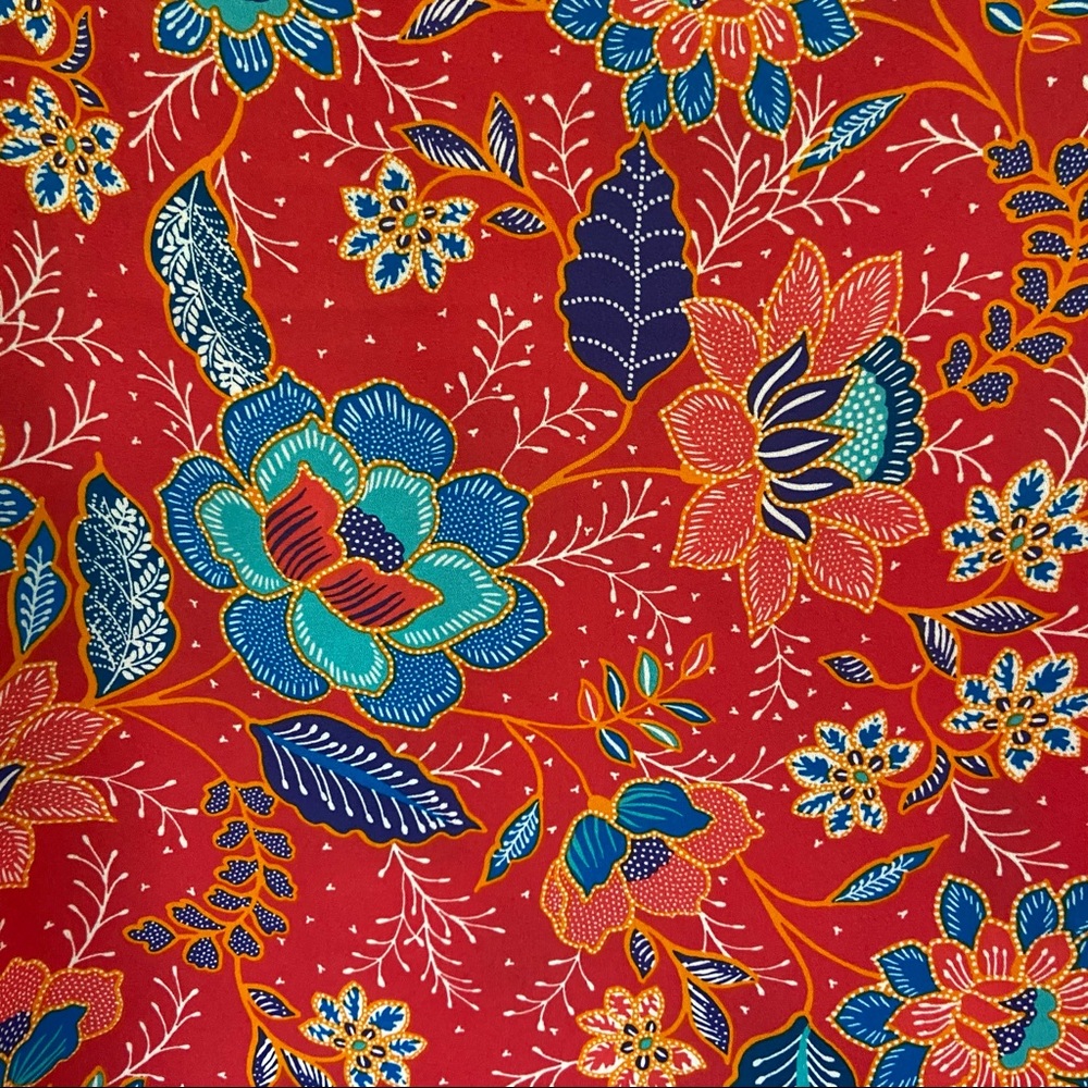 {Loft} Red Floral Tank Top - Medium - Picture 3 of 5